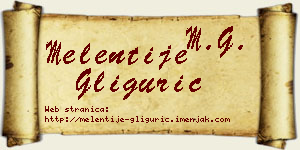 Melentije Gligurić vizit kartica